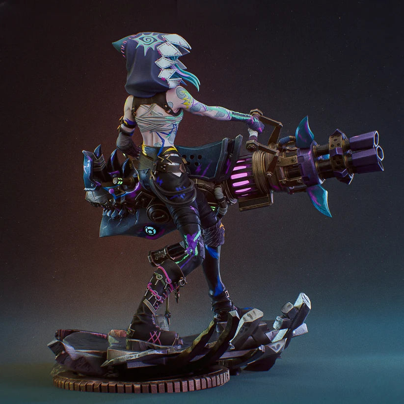 Pre-support Jinx Arcane League of Legends 3D Print File - STL Model