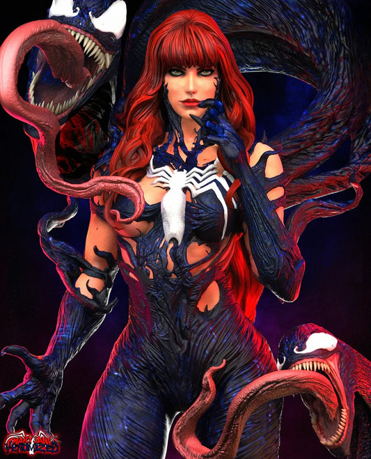 Venomized Mary Jane STL Model: A Striking Fusion of Beauty and Terror 1-4 and 1-6