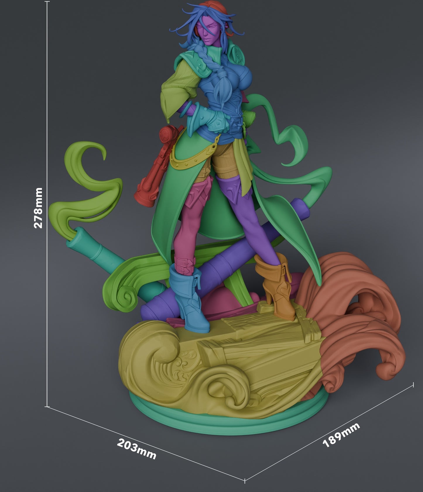 Miss Fortune 3D STL File | League of Legends 3D Print Model | Pre-Supported Figure