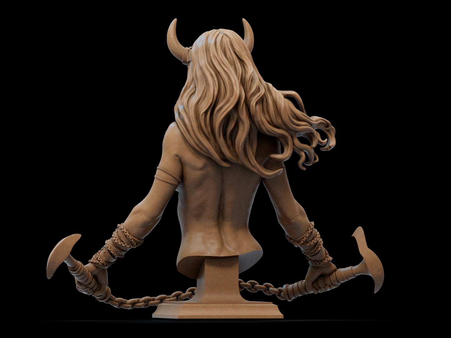 Demon Queen Bust 3D Print File: Epic 1/6 & 1/12 Scale STL Collectible