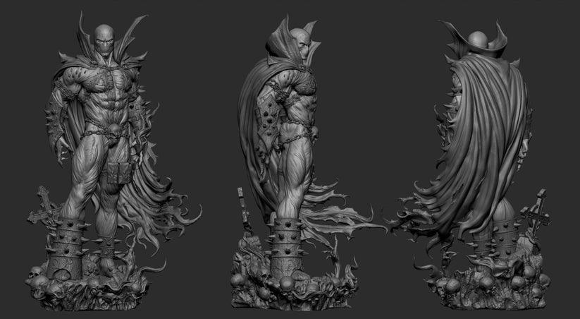 Spawn - Al Simmons STL Model – The Hellspawn Risess! Scale1-4, 1-6 , 1-9, 1-12-presupport, 1-12 Uncut