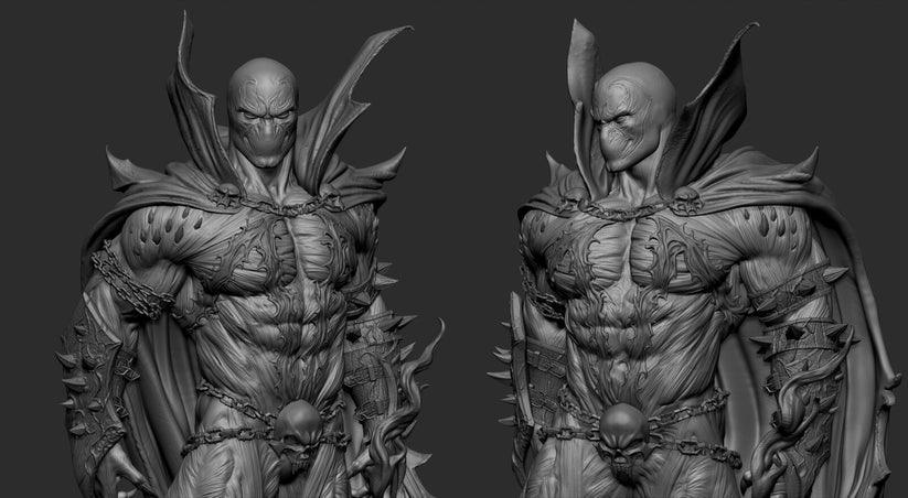 Spawn - Al Simmons STL Model – The Hellspawn Risess! Scale1-4, 1-6 , 1-9, 1-12-presupport, 1-12 Uncut