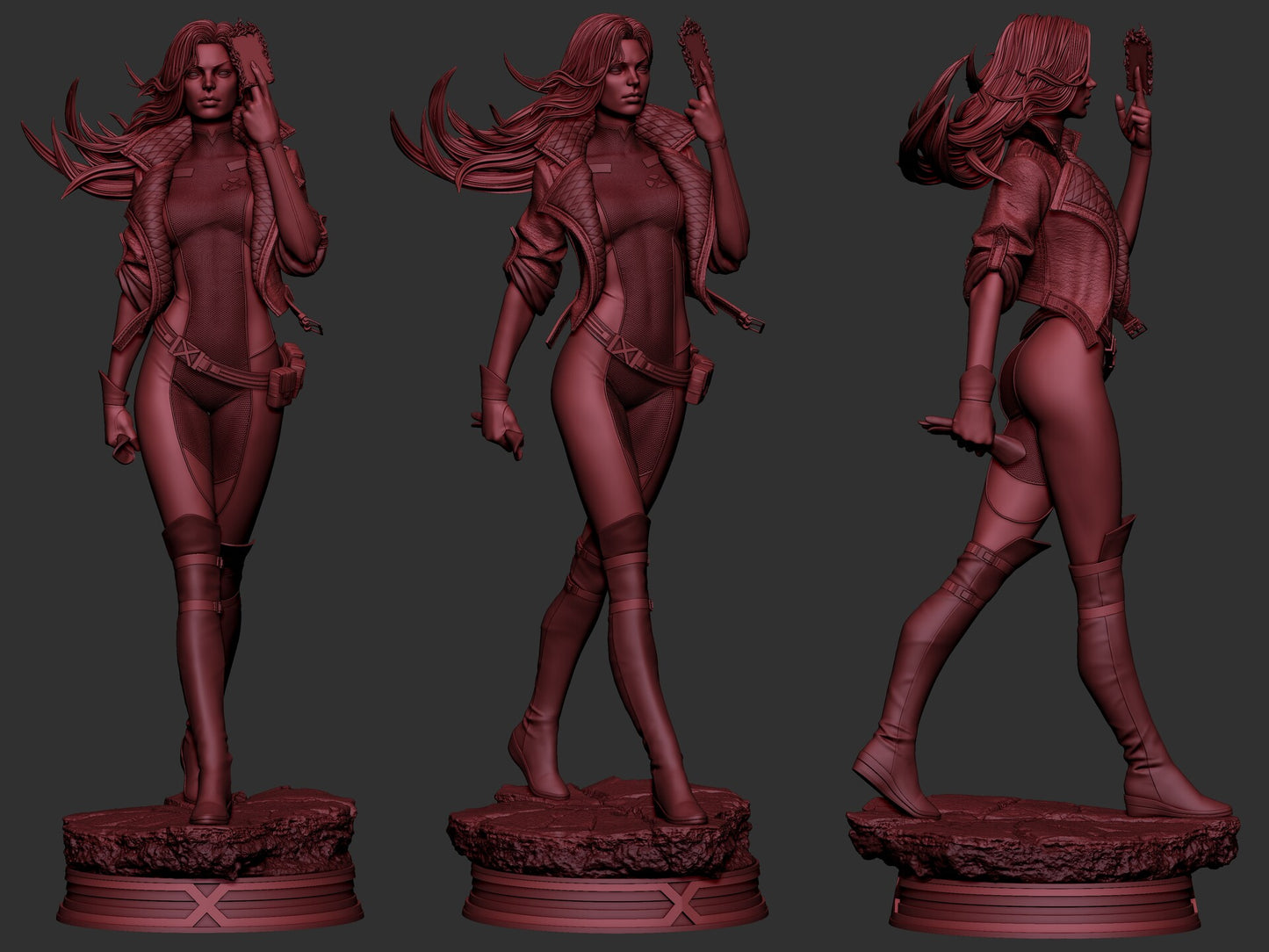 Rogue (X-Men) 3D Print File: Iconic Mutant Heroine STL - 1:4, 1:6, 1:9 Scale Options - Pre-Supported & Uncut