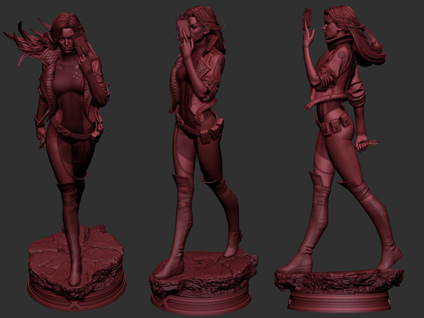 Rogue (X-Men) 3D Print File: Iconic Mutant Heroine STL - 1:4, 1:6, 1:9 Scale Options - Pre-Supported & Uncut