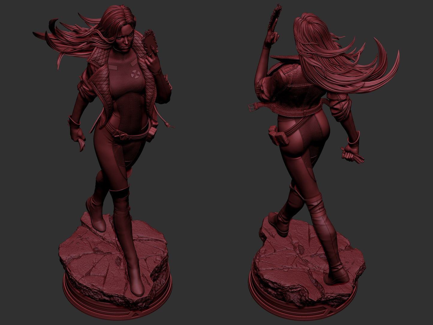 Rogue (X-Men) 3D Print File: Iconic Mutant Heroine STL - 1:4, 1:6, 1:9 Scale Options - Pre-Supported & Uncut